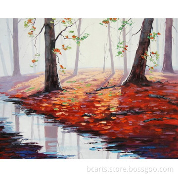 BC16-0123 Most Popular Professional Manufacturer red maple oil painting